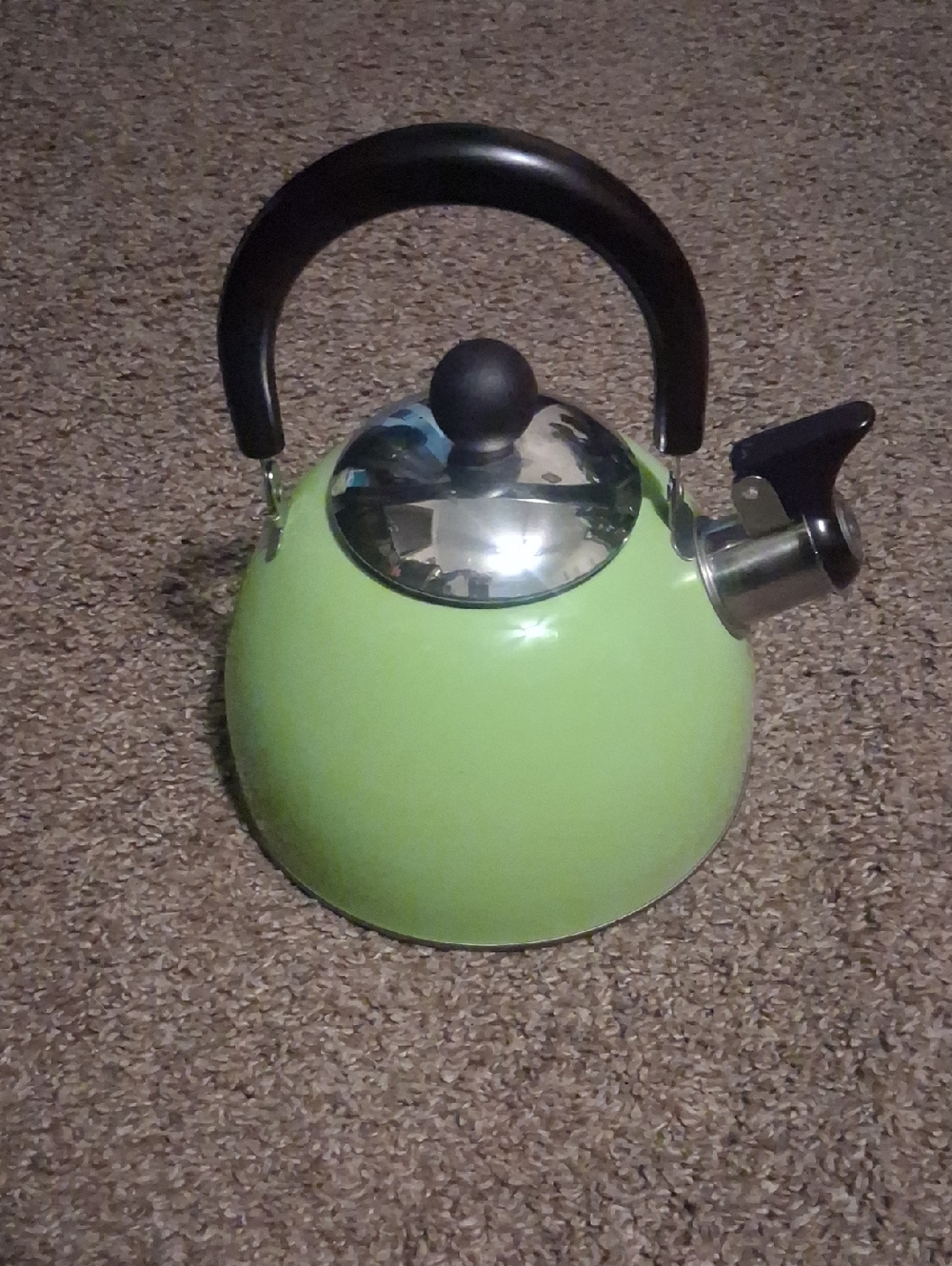 Vintage COPCO Olive Green Whistling Tea Kettle
